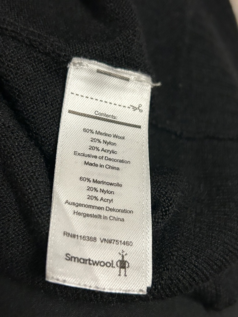 SMARTWOOL Men’s 1/2 Zip Wool Blend Sweater, Black, Large - Picture 8 of 9